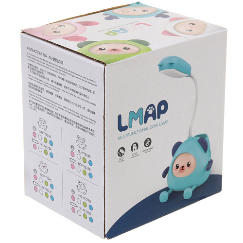 Настольная лампа Милая зверушка LED 11,58,631 см, USB 06w 5V, Бело-розовый_8
