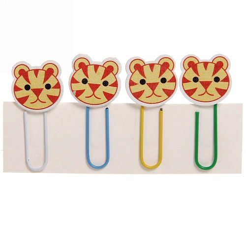 Скрепки для бумаги 4шт Тигрёнок 5 см_4
