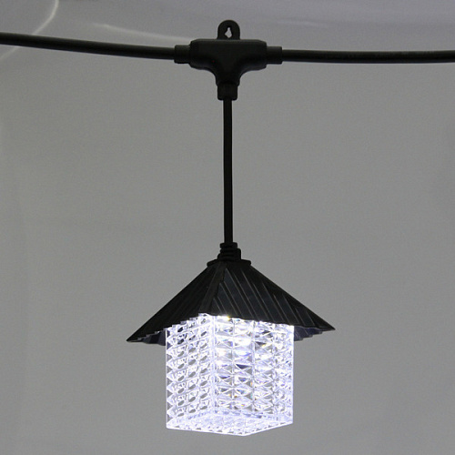 Гирлянда для улицы Домики 5 м 10 ламп LED (8,510 см) чернпров, 1 реж,IP-55 (220 V), Белый_5