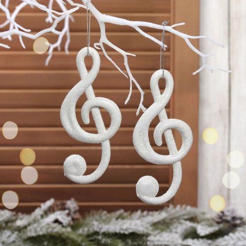 Подвеска "Скрипичный ключ" 10 см (набор 2 шт), Белый