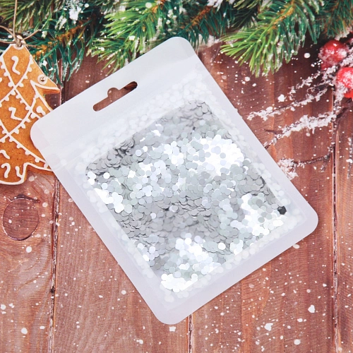 Конфетти Кружочки малые 15 г (3 мм), Серебро_5