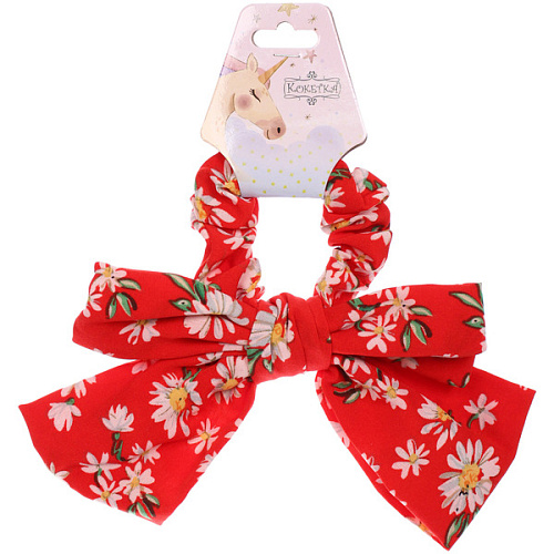 Резинка для волос ПЕРСЕЯ, ромашки, микс 6 цветов, d-8,5см (подвес Кокетка Единорог)_4