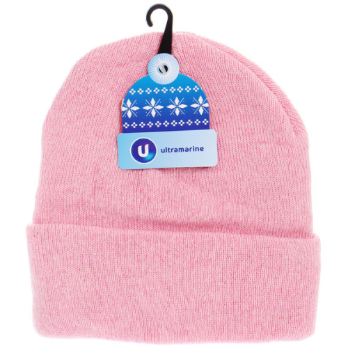 Шапка зимняя "ZIMA", бинни, цвет розовый, 58р (лейбл Ultramarine)