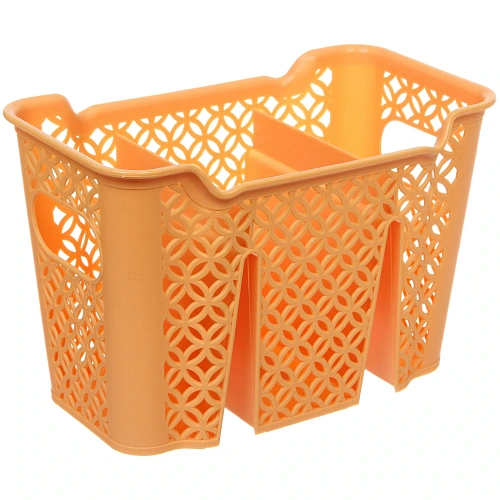 Подставка для столовых приборов пластиковая Колечки 3отделения, 191112,5см, микс цветов_3