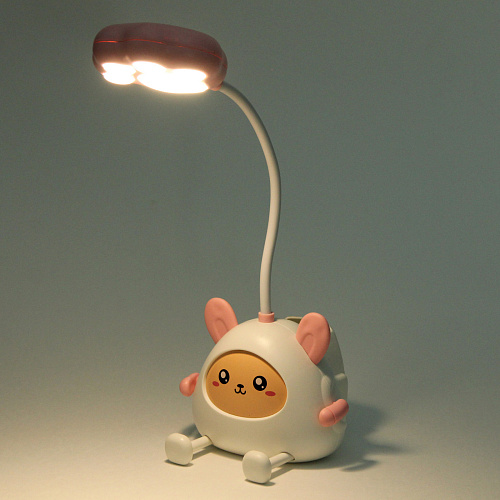 Настольная лампа Милая зверушка LED 11,58,631 см, USB 06w 5V, Бело-розовый_9