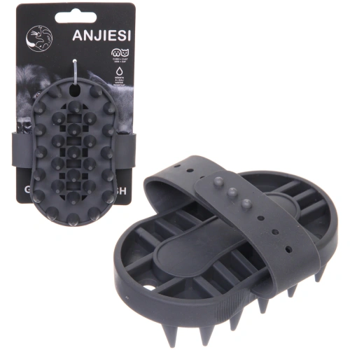 Щетка силиконовая для мытья и вычесывания животных &quot;ПРЕМИУМ - МОЙ БРО&quot;, цвет серый, 6.6*12.5см 