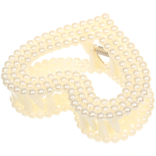 Заколка-краб для волос Мон Пион, сердце, цвет белый, 7,5см (Блистер)_3