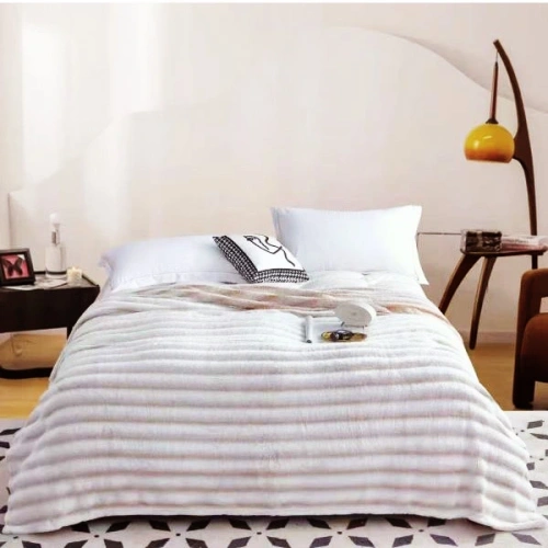 Плед 200*230 см "FURRY", цвет белый/мокко