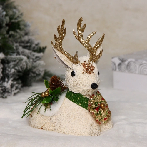 Фигурка новогодняя "Оленёнок с бантиком" 13,5*7,5*16 см