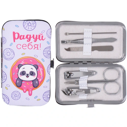 Набор для маникюра в футляре 6 предметов "Радуй Себя!",11*6,5см (разработка РЦ Восток / пакет с подвесом)