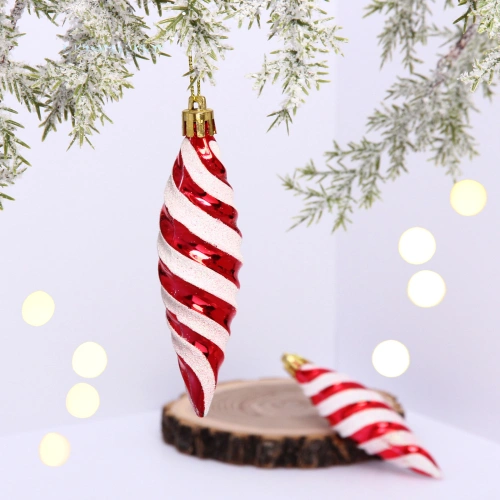 Ёлочные игрушки "Таинственное очарование" Сосульки 10 см (набор 2шт), красный