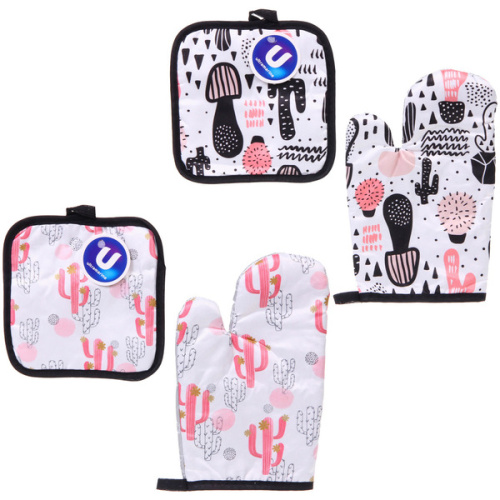 Прихватка в наборе с прихваткой-варежкой "Кактус", 25,5*15,5 см и 17*17 см, микс