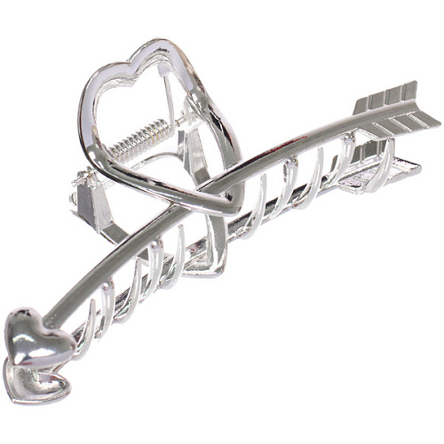 Заколка - краб для волос на блистере ДЕ Палма, сердце, цвет золото и серебро, 113см (пакет с подвесом)_4