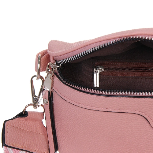 Сумка женская через плечо ИМАНИ, цвет пудровый, три кармана, 241975см (лейбл Ultramarine)_12