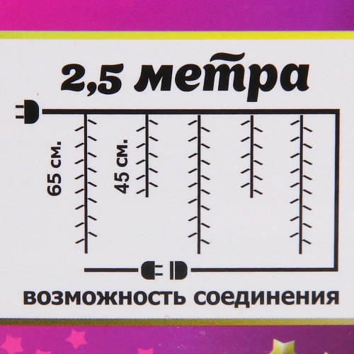 Гирлянда для дома БАХРОМА LOVE ш2,5м в0,450,65м 90 ламп LED, прозрачнпров, 8 режимов, IP-20, Теплый белый (возможность соединения)_17