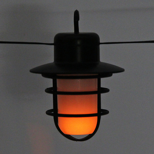 Гирлянда для улицы Фонари 4 м 10 ламп LED (108 см) чёрнпров, 1 реж,IP-54, Эффект горящего пламени (солнечная батарея)_6