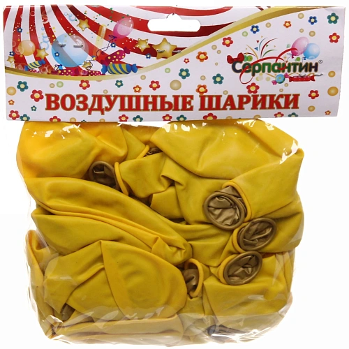 Воздушные шары Фантазия 25шт 1230см желтый_3