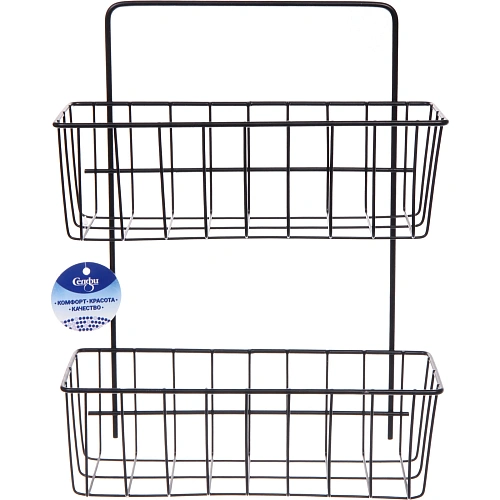 Органайзер металлический подвесной универсальный ФАНАДЕРО, цвет черный, две полки, 25510335см (лейбл)_3