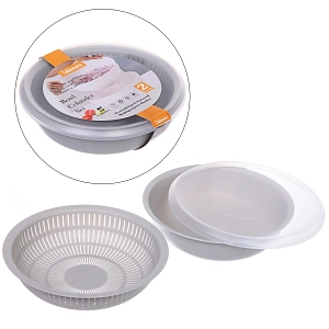 Дуршлаг пластиковый "Фаттория" 24*7,5см двойной с чашей 