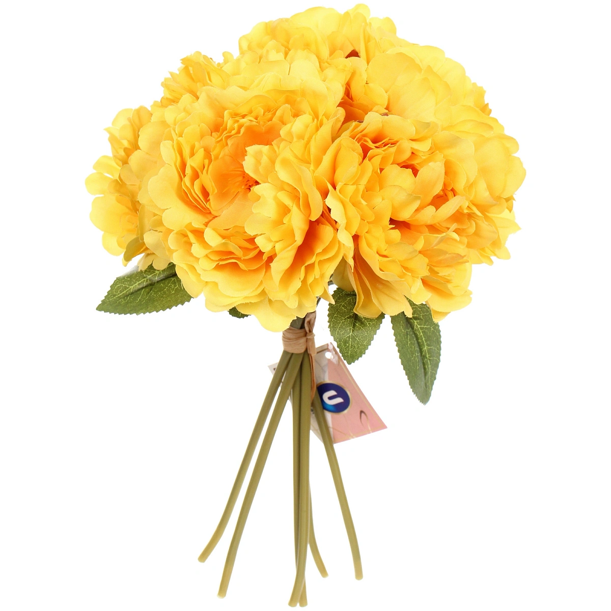 Искусственные цветы "Пионы" 28см букет 6 шт желтые