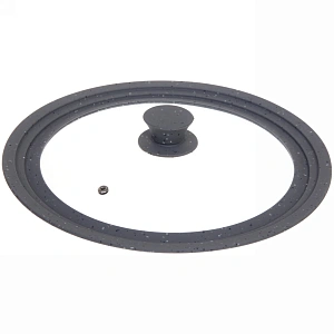 Крышка для посуды универсальная 26,28,30см серая силиконовая ручка