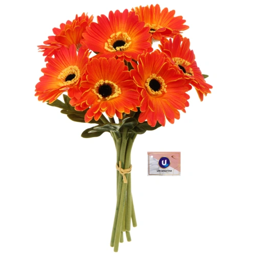 Цветы искусственные "Natur" 33см Герберы 7шт оранжевые
