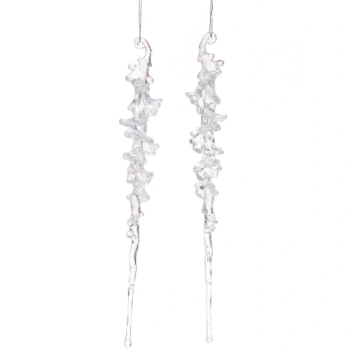 Подвеска "Кристальная сосулька" 26 см (набор 2 шт), Белый