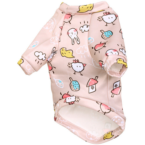 Кофта - толстовка для мелких пород собак BRO Style, принт птички, р 2XL (на флисе)_7