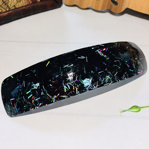 Заколка автомат Lady Collection - Блеск, прямоуг, 6 цветов, 92,5см (Кокетка)_16