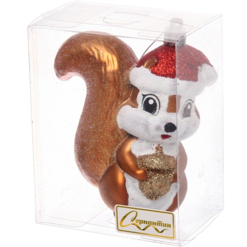 Ёлочная игрушка "Белочка в колпачке" 8*6*10 см