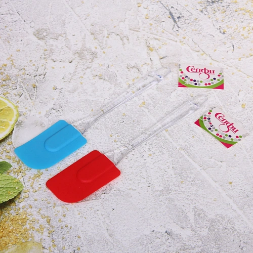 Лопатка силиконовая 23,55см прозрачная ручка_10