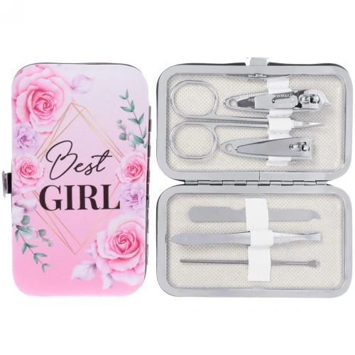 Набор для маникюра в футляре 6 предметов "Best Gerl",11*6,5см (в пакете с подвесом)