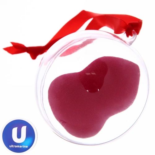 Спонж для контуринга в прозрачном шаре "Новогоднее чудо", цвет красный, красная лента бантик, d-7см (пакет с подвесом)