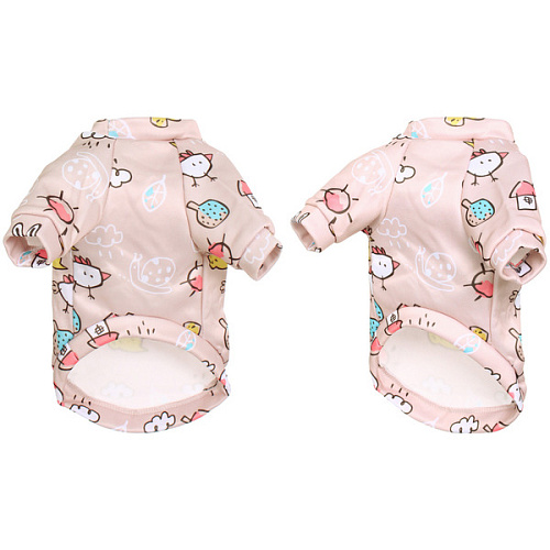 Кофта - толстовка для мелких пород собак BRO Style, принт птички, р L (на флисе)_4