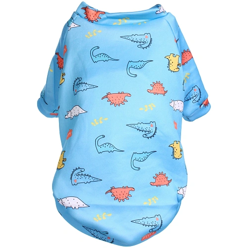 Кофта - толстовка для мелких пород собак BRO Style, принт динозаврики, р XL (на флисе)_10