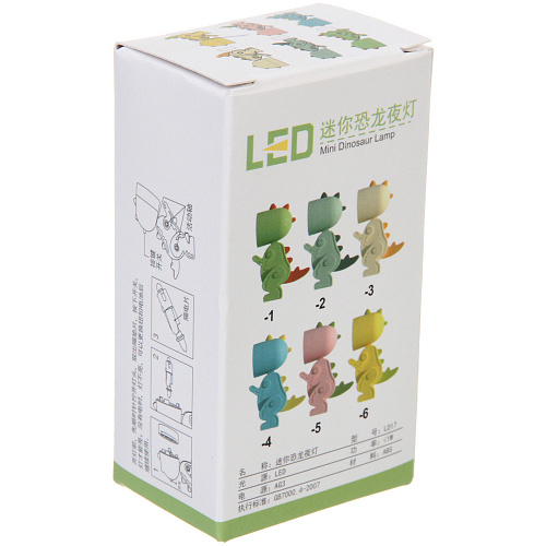 Настольная лампа Sweet - Динозаврик LED 5,13,69,8 см, батарейки AG3 02W, Голубой_9