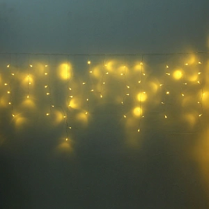 Гирлянда для улицы БАХРОМА "Мерцание" ш5м* в0,4/0,6/0,8 см 196 ламп LED, прозр.пров, 1 реж, IP-54, Теплый белый (возможность соединения)