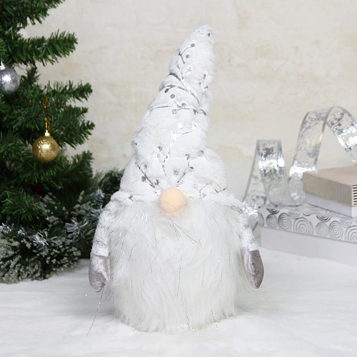 Сувенир новогодний Лесовичок - Затейник 4113 см, Золото (с подсветкой)_7