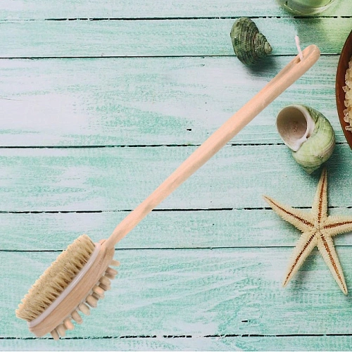 Щетка для тела массажная 2в1Ультрамарин - Пробуждение, Длина щетки 40см; ширина 7см; щетина 1,5см; массажные зубцы 1см_8