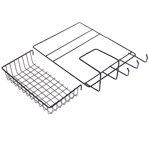 Органайзер металлический подвесной универсальный ФАНАДЕРО, цвет черный, одна полка с крючками, 251434см (лейбл)_5