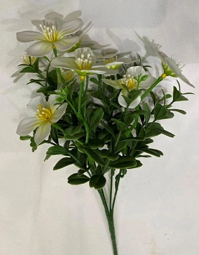 Искусственные цветы "Волшебство лета" 30см Лютики 10 цветков белые