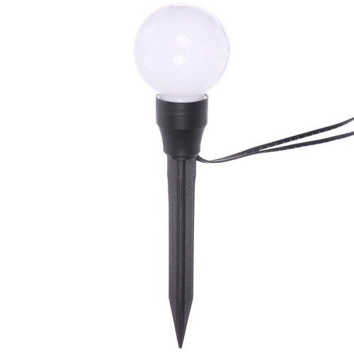 Гирлянда для улицы Светящийся шар 35 м 6 ламп LED (d=5 см) чёрнпров, 1 реж,IP-54, Белый (солнечная батарея)_9