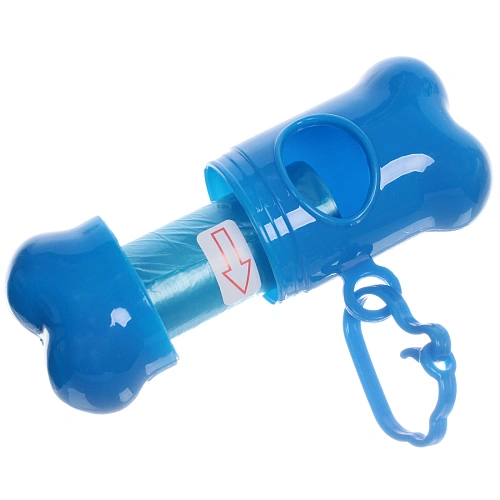 Контейнер с пакетами для уборки за собакой с карабином,цвет голубой Ultramarine_4