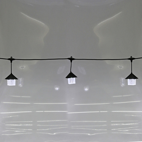 Гирлянда для улицы Домики 5 м 10 ламп LED (8,510 см) чернпров, 1 реж,IP-55 (220 V), Белый_3