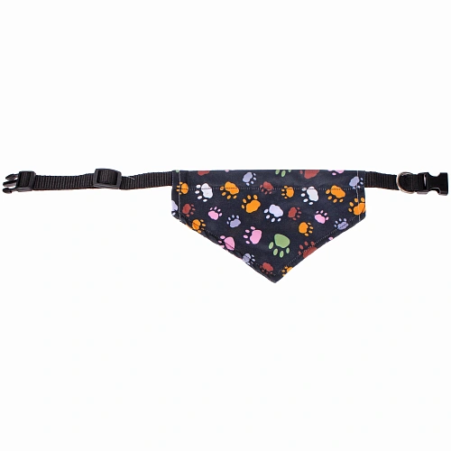 Ошейник с банданой для кошек и собак мелких пород Стильный БРО, принт лапки, рM, 2013см (лейбл)_4