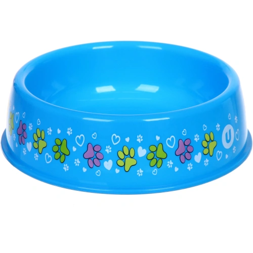 Миска пластиковая "МОЙ БРО - Лапки царапки!, цвет небесно-синий ,  21*6,5см (логотип на миске) 700мл