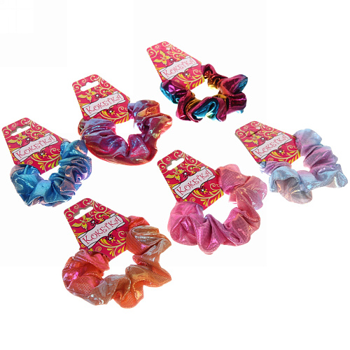 Резинка для волос 1шт Your style - Русалка, микс 6 цв, (хедер Кокетка)_3