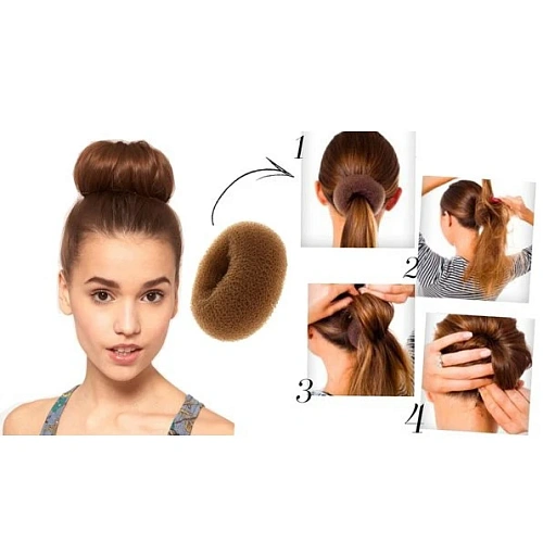 Заколка-валик для создания пучка d-10см, цвет черный (лейбл Стиль в деталях)_8