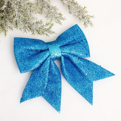 Бант на ёлку "Волшебство" 15*20*8 см, Голубой
