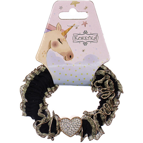 Резинка для волос 1шт МАЛЬТА, сердечко, микс 5 цветов, d-5см (подвес Единорог)_6